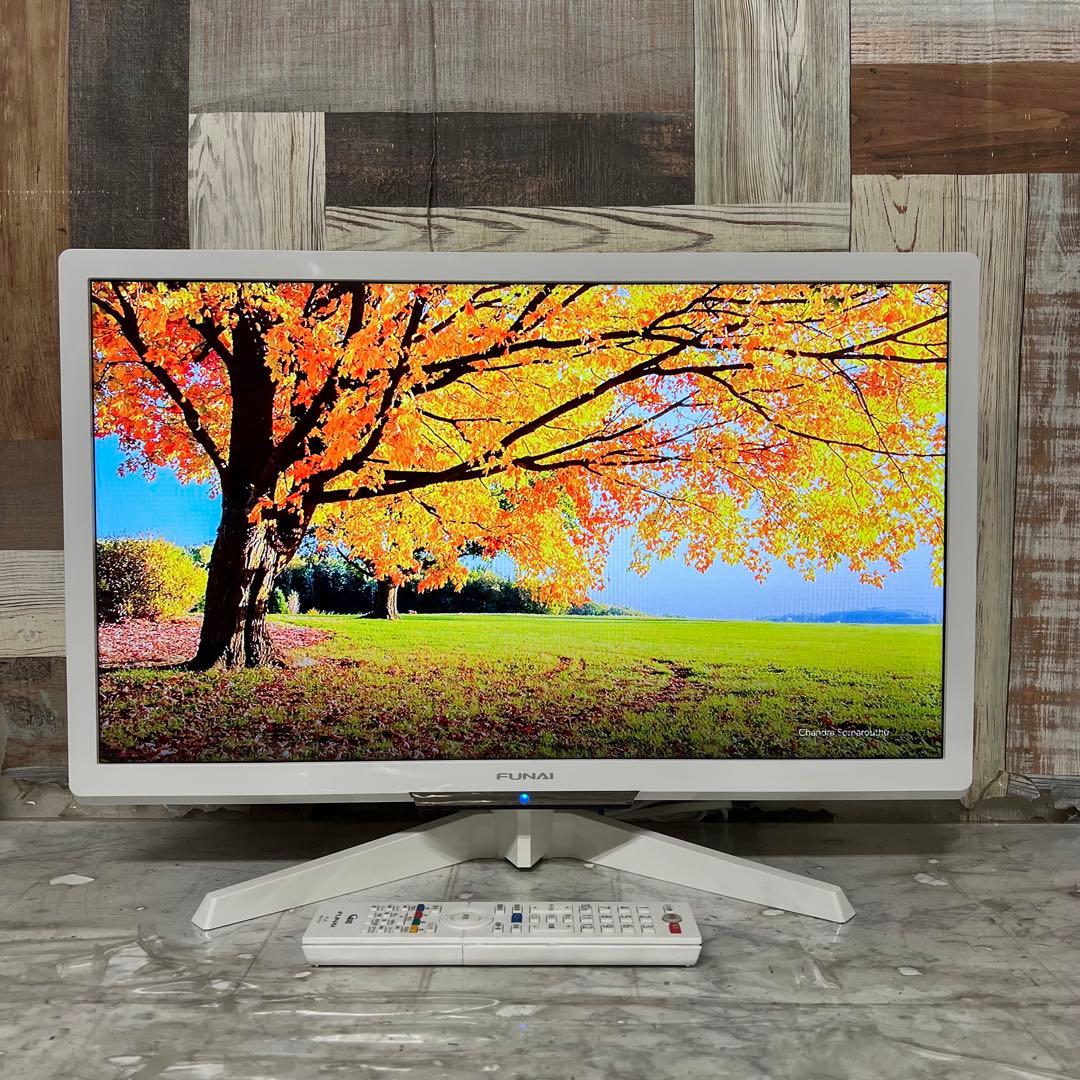 全国送料込❣️ホワイトパネルフナイ24型液晶テレビ500GB録画機能付見ながら録画