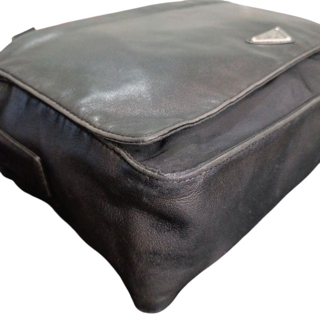 ✨PRADA 三角ロゴ テスートナイロン レザー切替 フラップ ショルダーバッグ