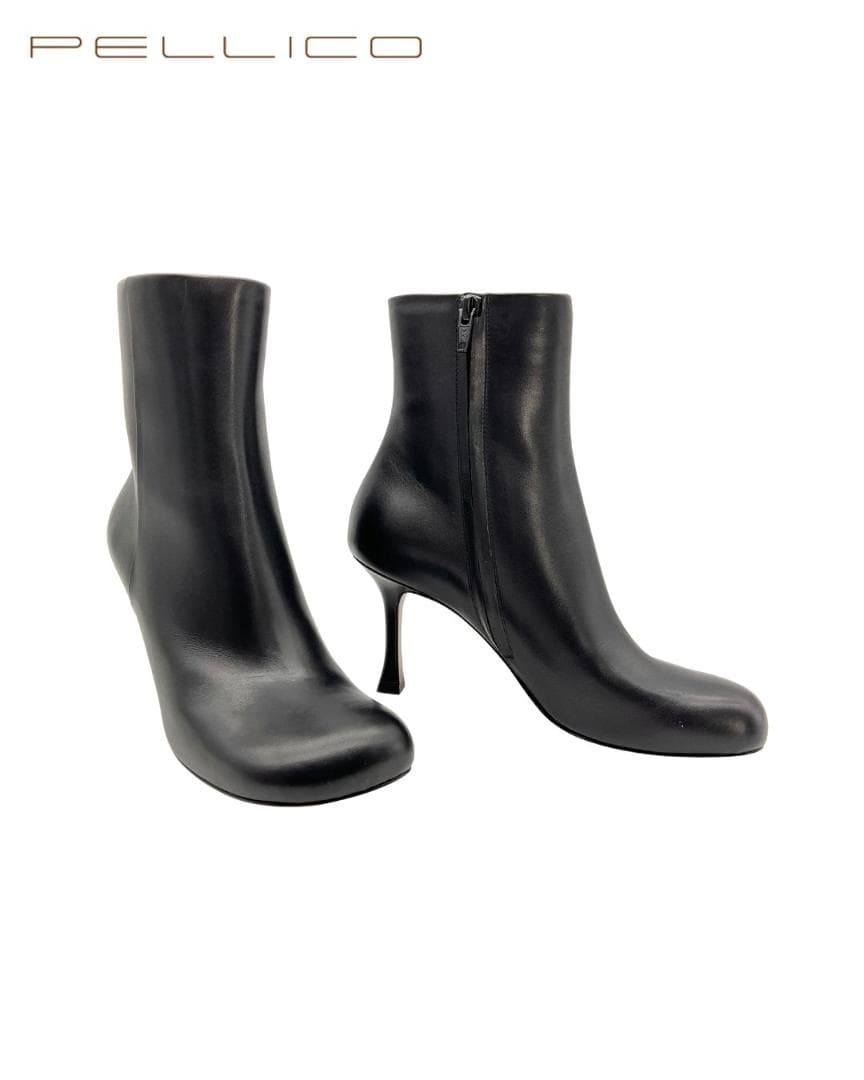 【未使用】PELLICO セミスクエアトゥ パンプス ブラック 38