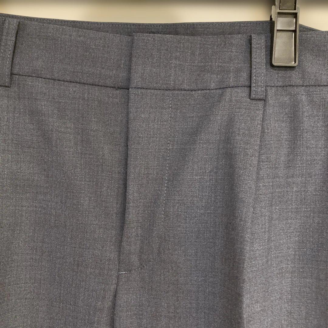 美品グリーンレーベルリラクシング ネイビー ブルーノーカラー ビジネススーツ