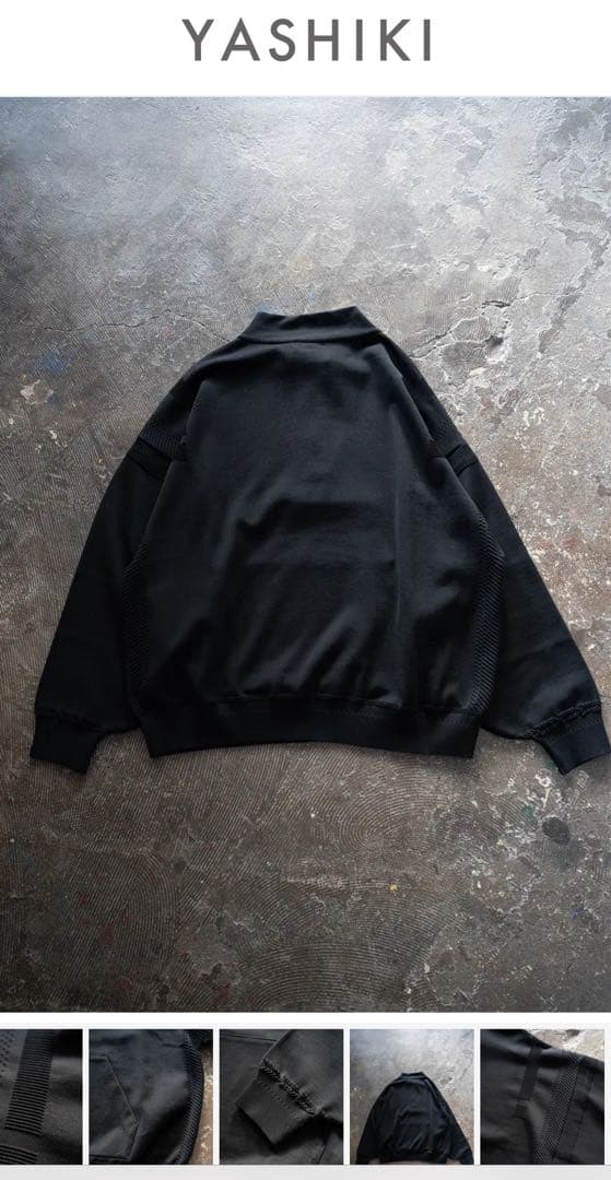 トップス YASHIKI Harukaze Half Zip Knit(BLACK)