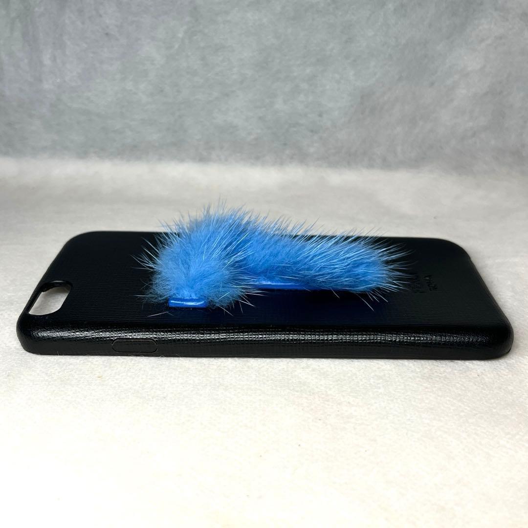 【正規品】FENDI ブルーファー イニシャル文字 スマホケース iPhone8