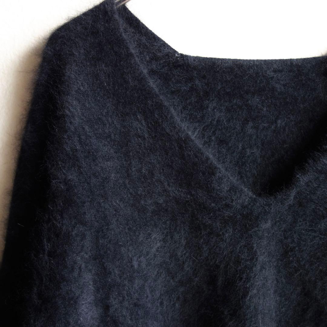 M*様 ドゥーズィエムクラス FUWAシャギー Vネック ニット ブラック