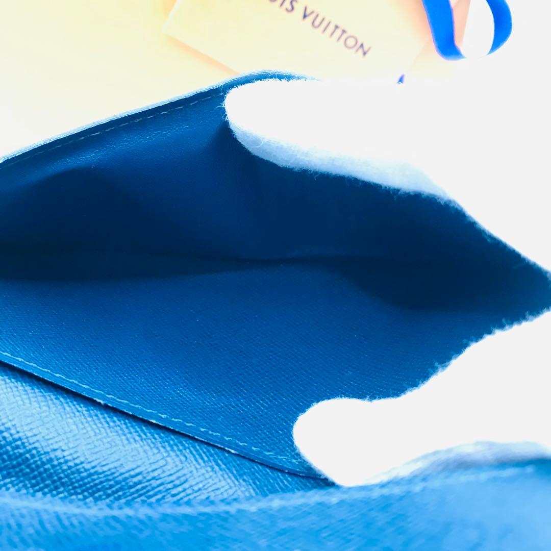 ルイヴィトン✨タイガ ポルトフォイユ ロン 長財布 お札入れ 紺 ブルーマリーヌ
