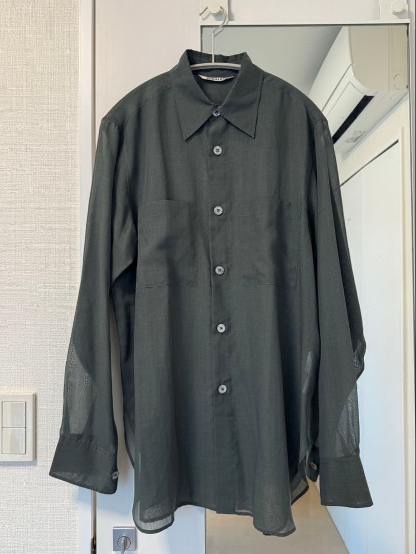 AURALEE オーラリー シアーシャツ モスグリーン　サイズ1