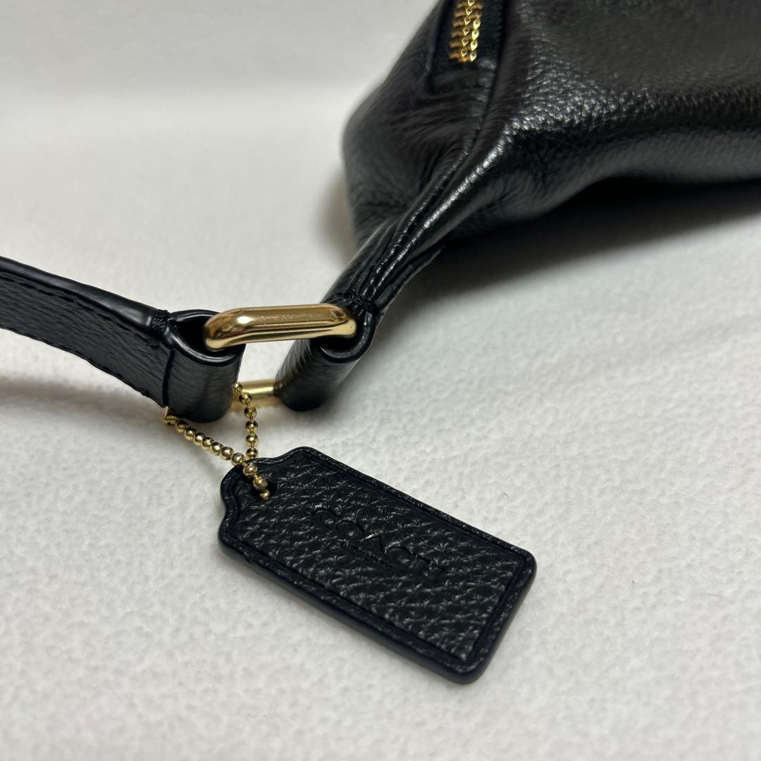 COACH ブラック レザー ウエストポーチ