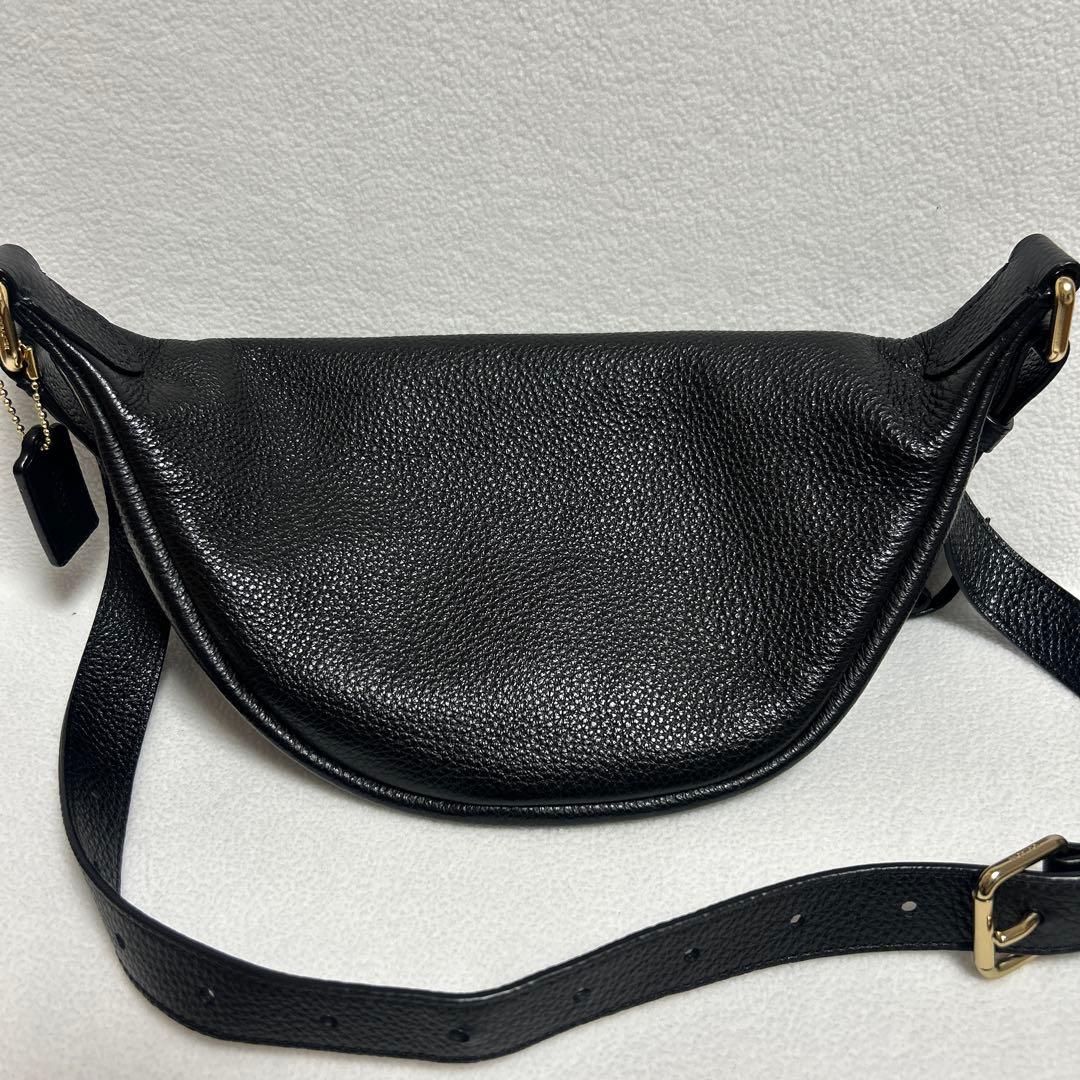 COACH ブラック レザー ウエストポーチ