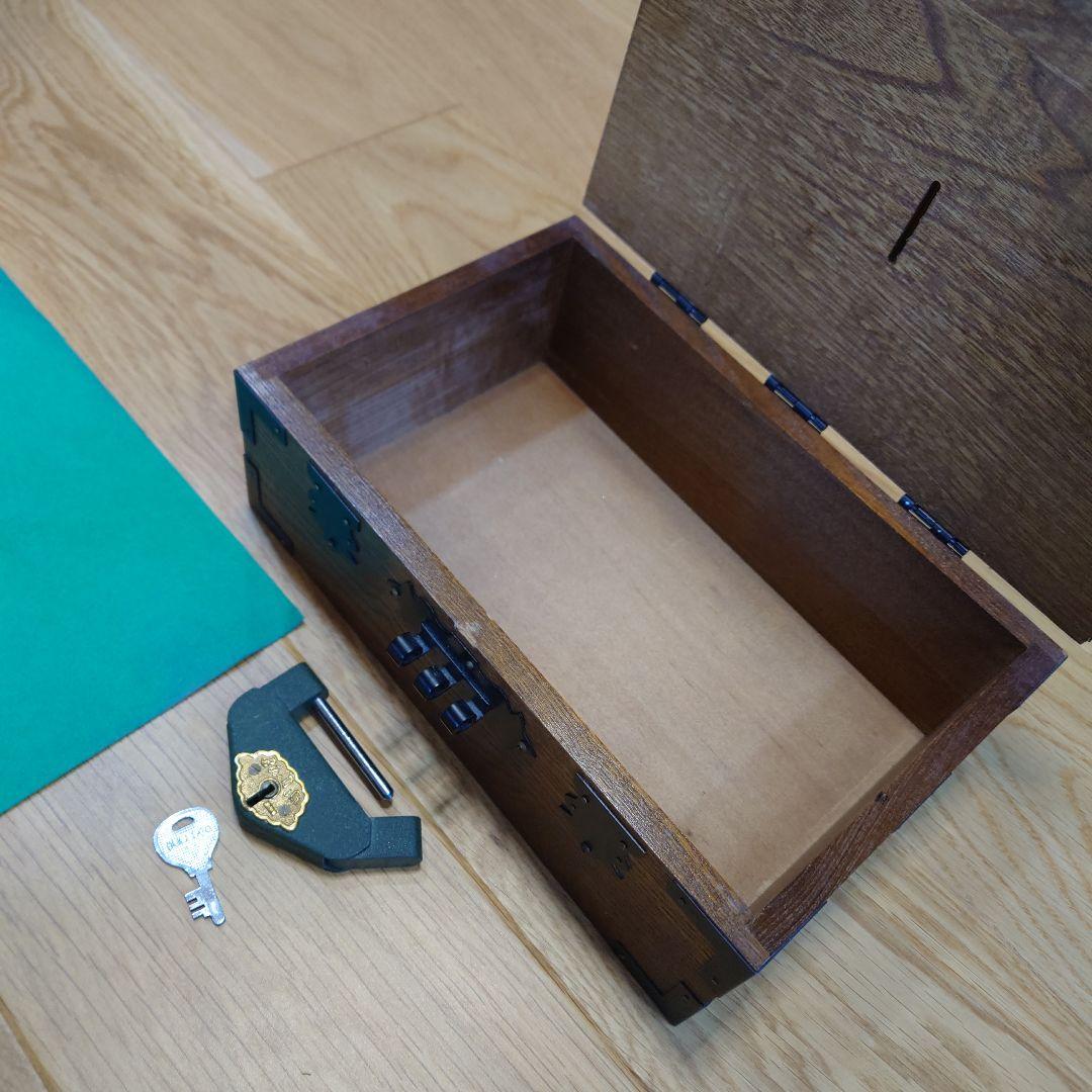 【アンティーク】千両箱型貯金箱？(錠前カギ付き)