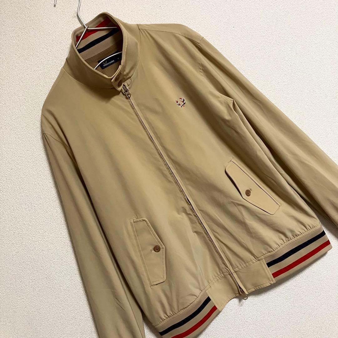 【美品】Fred Perry ハリントンジャケットBEAMS別注　ベージュ　M