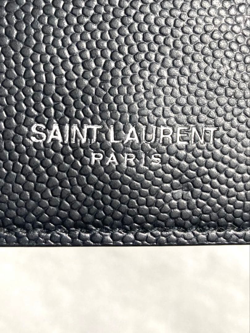 良品　サンローラン　レザー　ケース　ブラック　黒