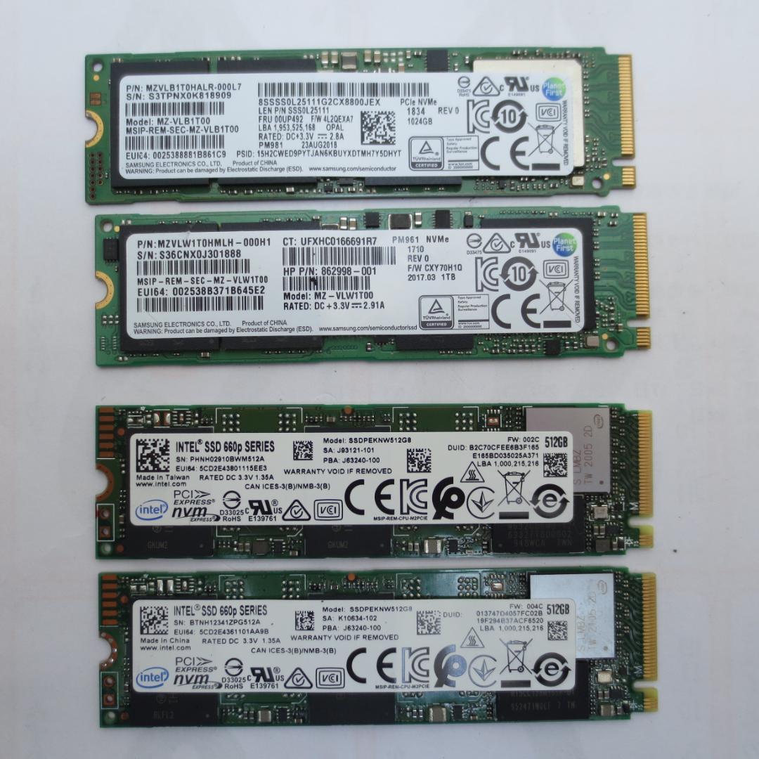 M.2 2280 NVMe SSD 512GB 1TB 各２枚