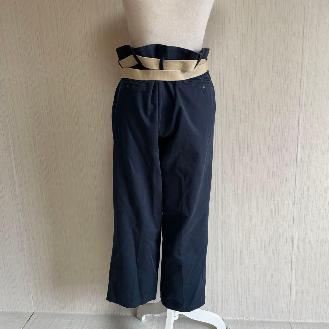 ♯ メゾンエウレカ　ヴィンテージ　リワークチノ　ワイドパンツ　ラップ　ネイビーS