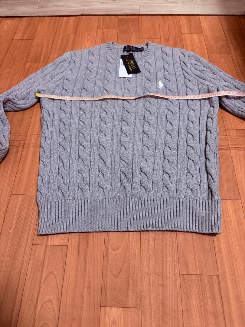 週末限定Polo ラルフローレン ケーブルニットセーター グレー
