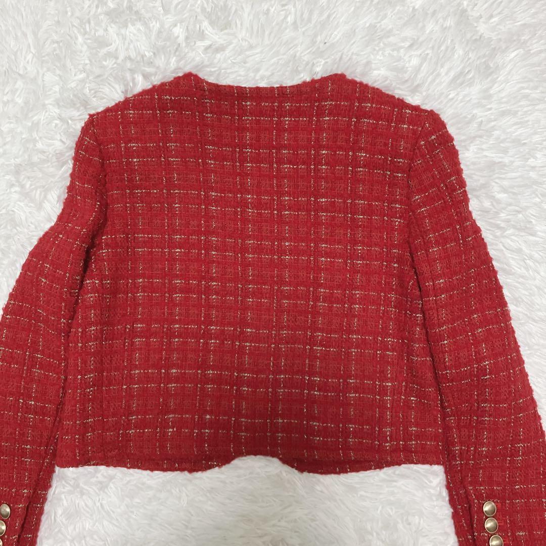 新品タグ付 sheller gold button tweed jacket