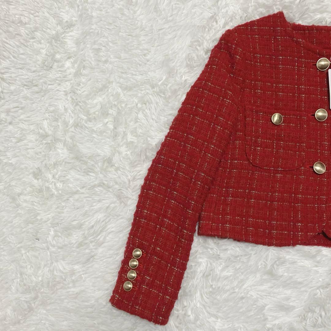 新品タグ付 sheller gold button tweed jacket