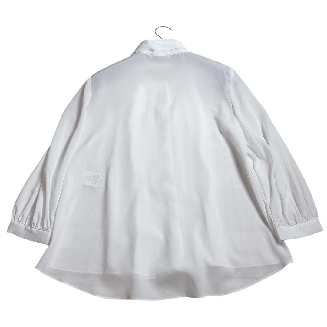 新品6.5万 モラビトプルミエ クリスタル装飾 ボウタイブラウス 白 38