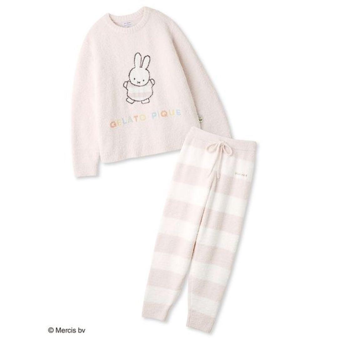 ジェラートピケ ミッフィー ベビモコジャガードプルオーバー&ロングパンツセット