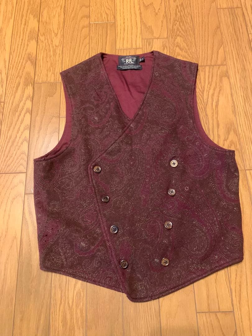 古着RRLラルフローレンPOLO RALPHLAUREN ペイズリーベスト　ポロ