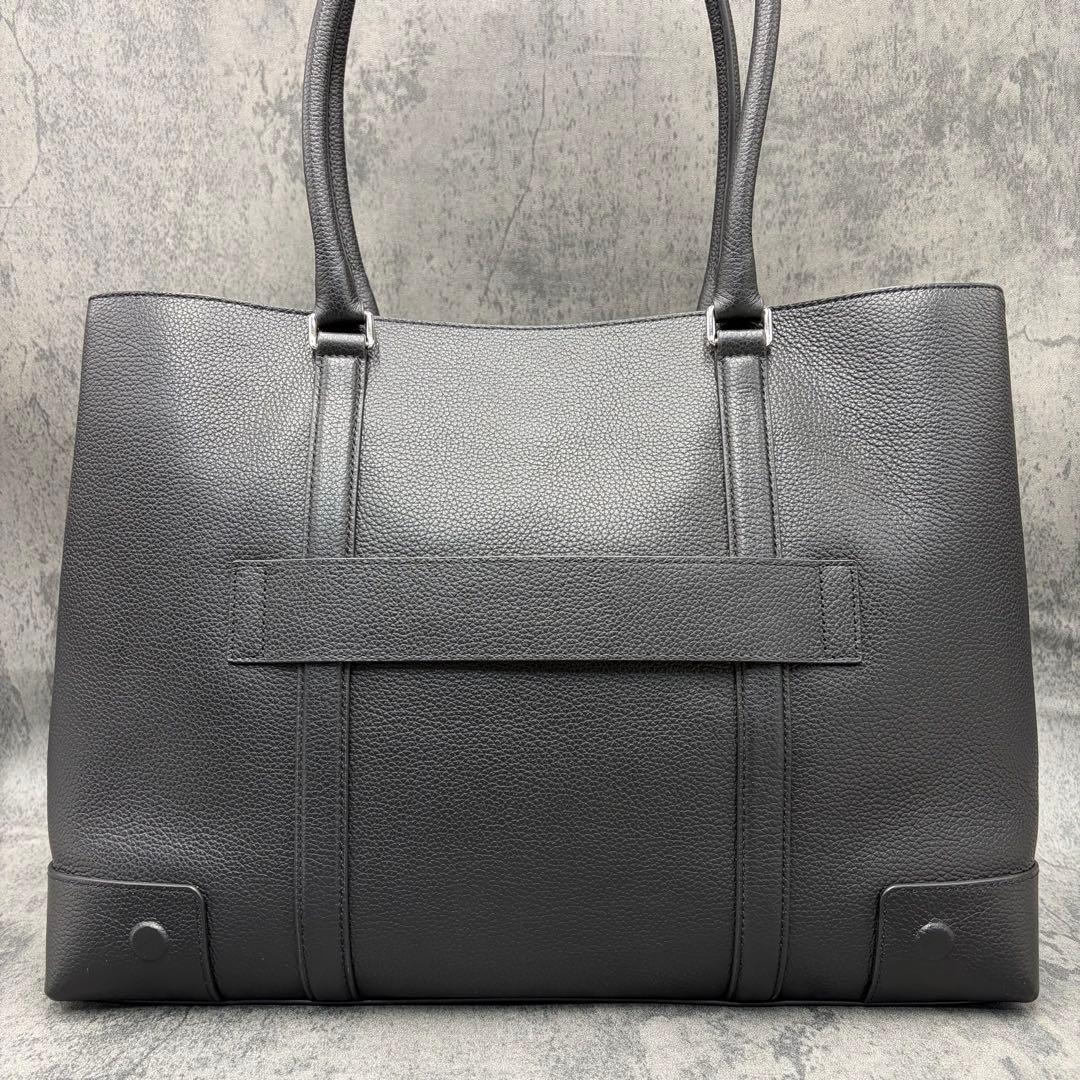 近年 フルラ ビジネスバッグ 肩掛け A4 ブリーフケース シボ革 黒 メンズ