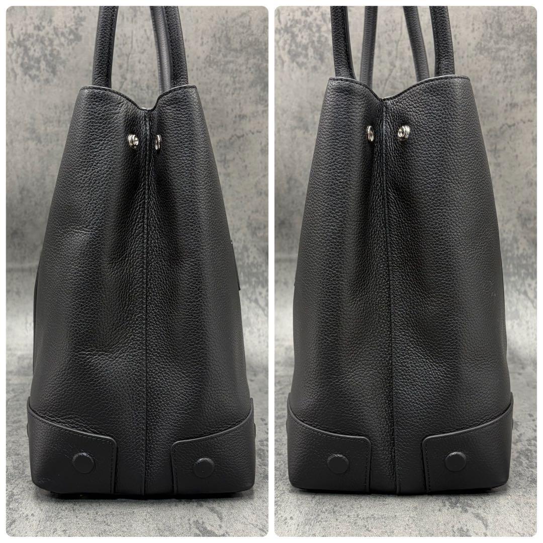 近年 フルラ ビジネスバッグ 肩掛け A4 ブリーフケース シボ革 黒 メンズ