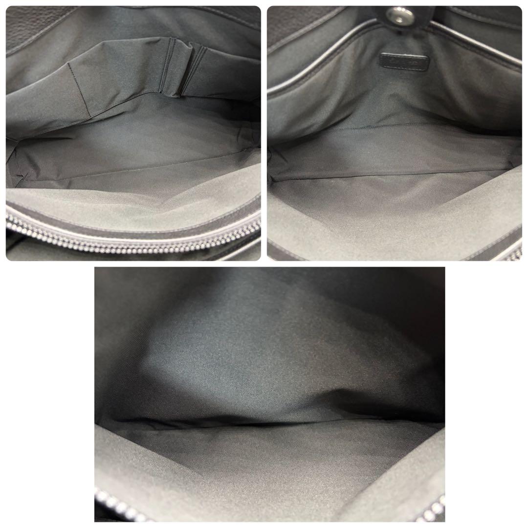 近年 フルラ ビジネスバッグ 肩掛け A4 ブリーフケース シボ革 黒 メンズ