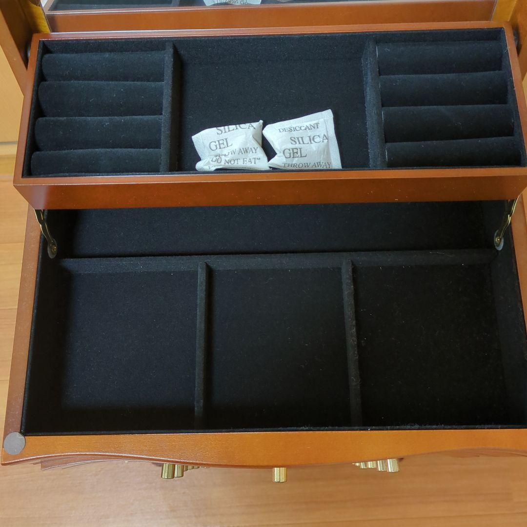 ⭐アンティーク木製　ジュエリー＆メイクチェスト　ボックス 大容量　鏡付き