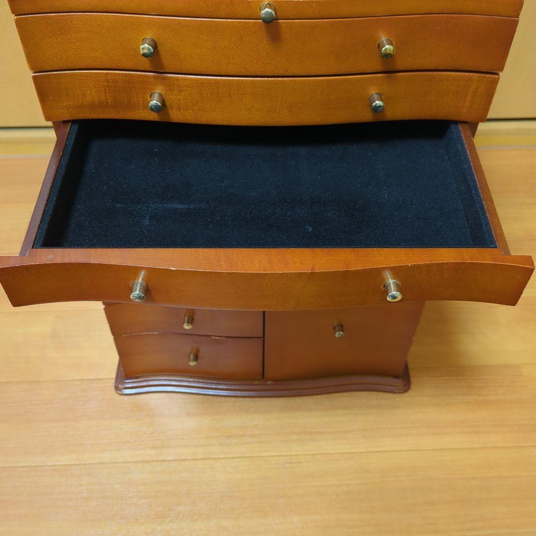 ⭐アンティーク木製　ジュエリー＆メイクチェスト　ボックス 大容量　鏡付き