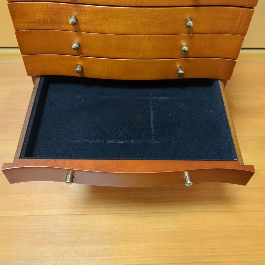 ⭐アンティーク木製　ジュエリー＆メイクチェスト　ボックス 大容量　鏡付き