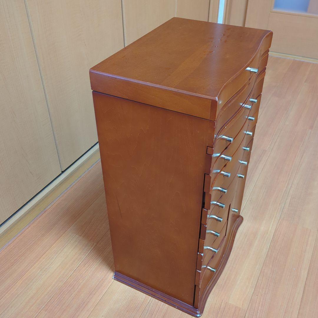 ⭐アンティーク木製　ジュエリー＆メイクチェスト　ボックス 大容量　鏡付き