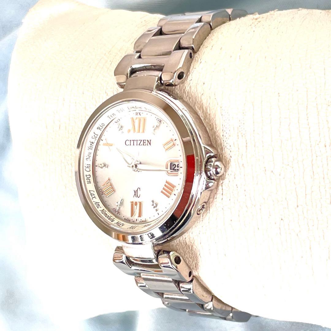 エミリン美品❣xC電波ソーラーH240 ハッピーフライト 白文字盤 稼働