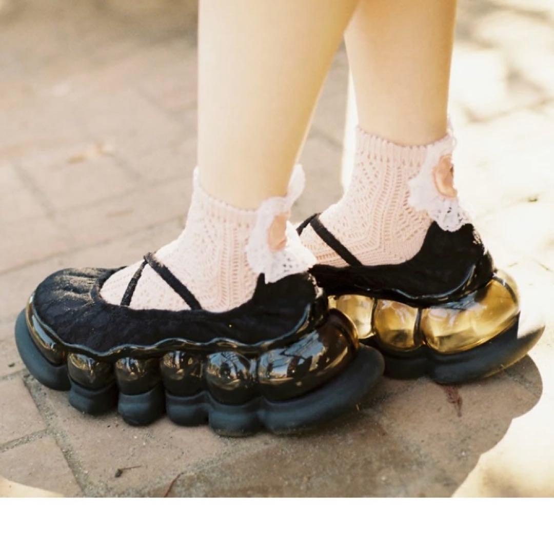 あ*ん様 レア 25cm MIKIOSAKABE バレエシューズ レース 黒 完