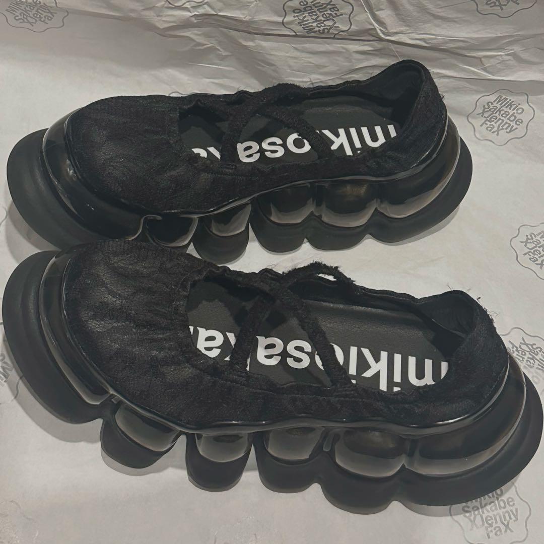 あ*ん様 レア 25cm MIKIOSAKABE バレエシューズ レース 黒 完