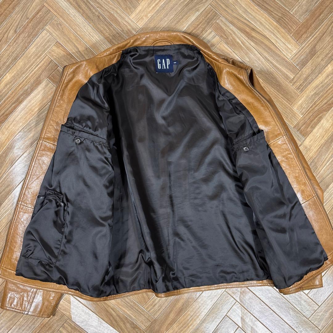 00s OLD GAP レザージャケット 牛革 本革 キャメルブラウン M