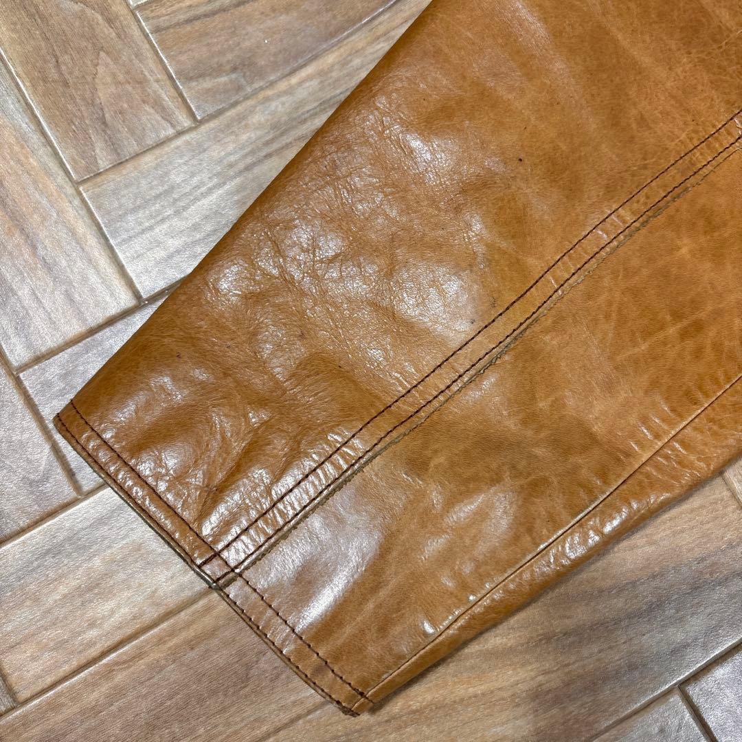 00s OLD GAP レザージャケット 牛革 本革 キャメルブラウン M