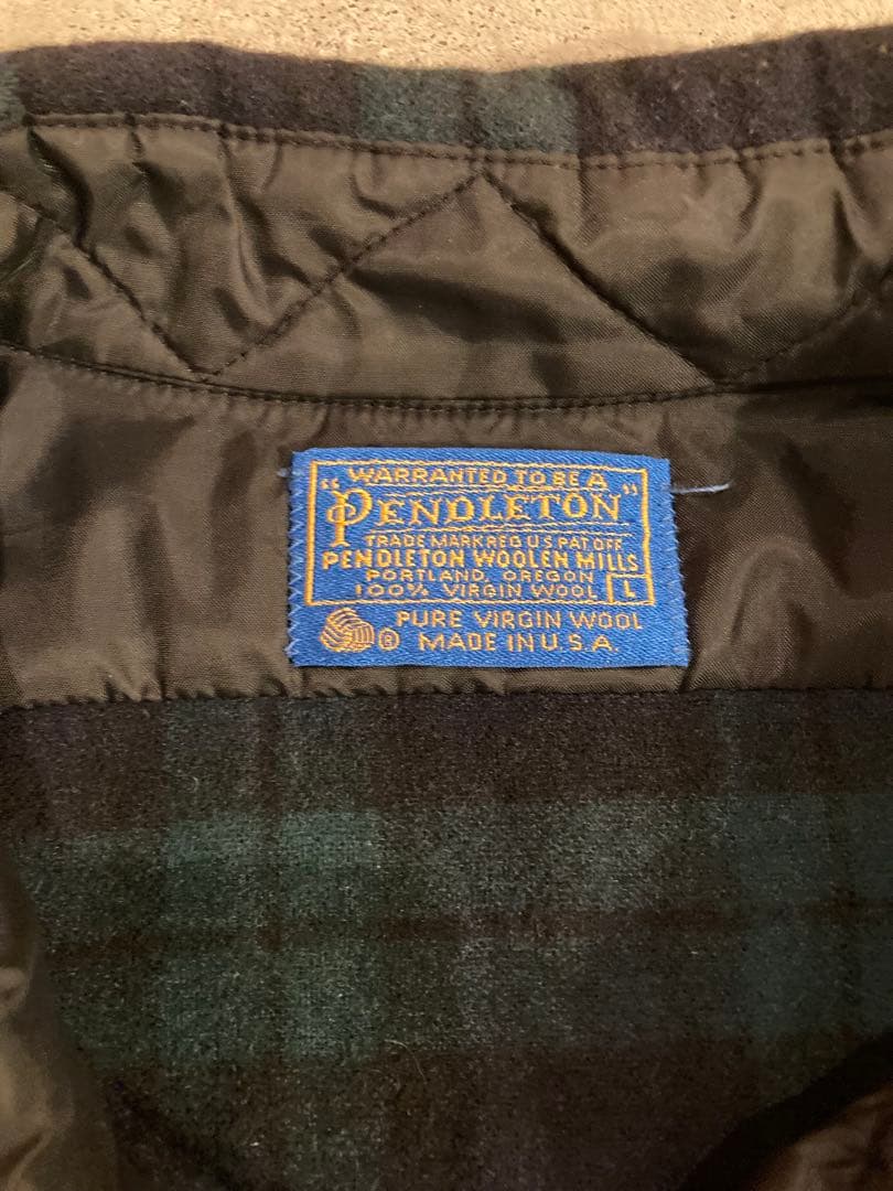 PENDLETON ウールシャツ 70s USA製 古着 緑黒