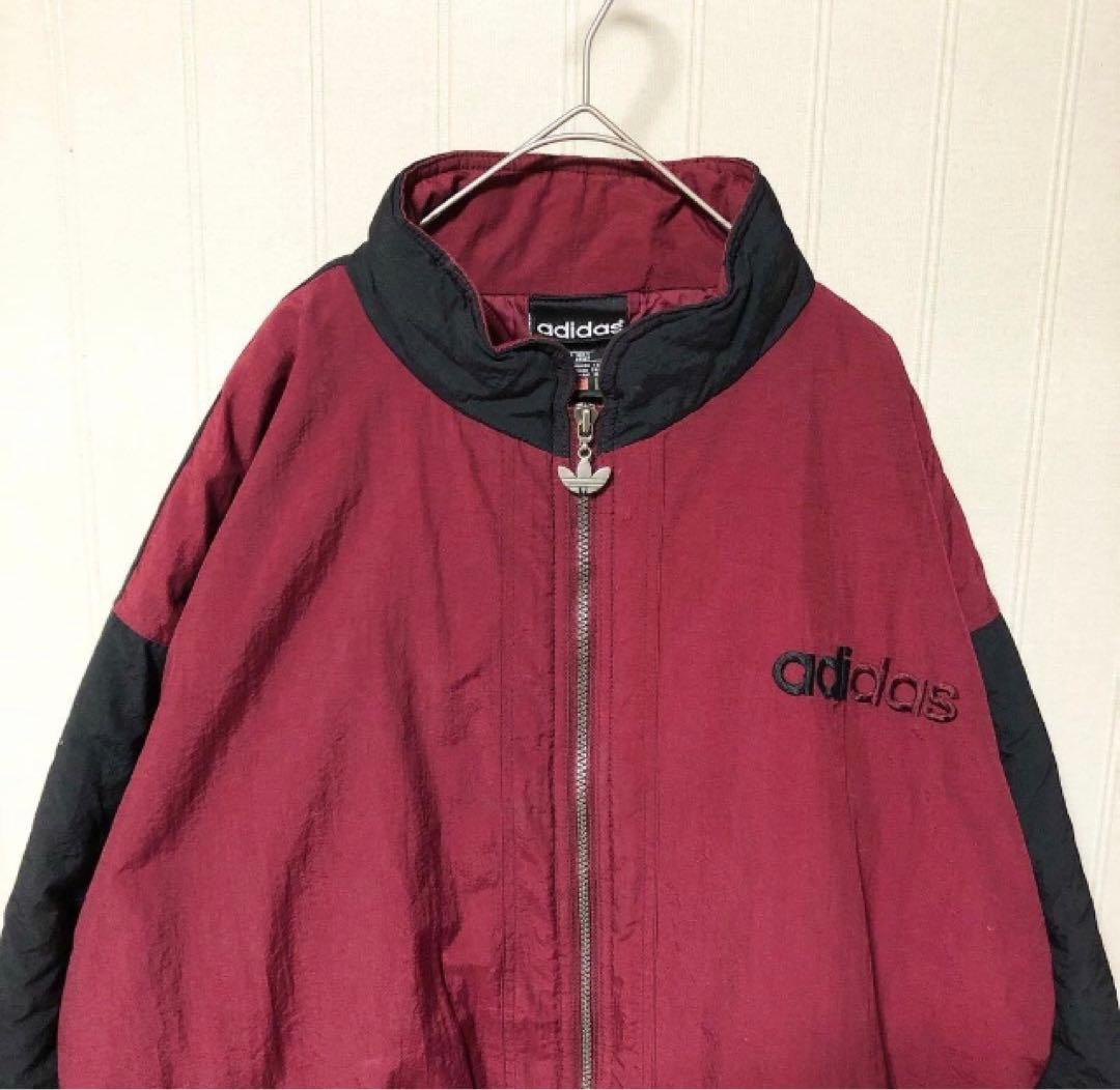 80s adidas スイッチング バイカラー ナイロンジャケット サイズL