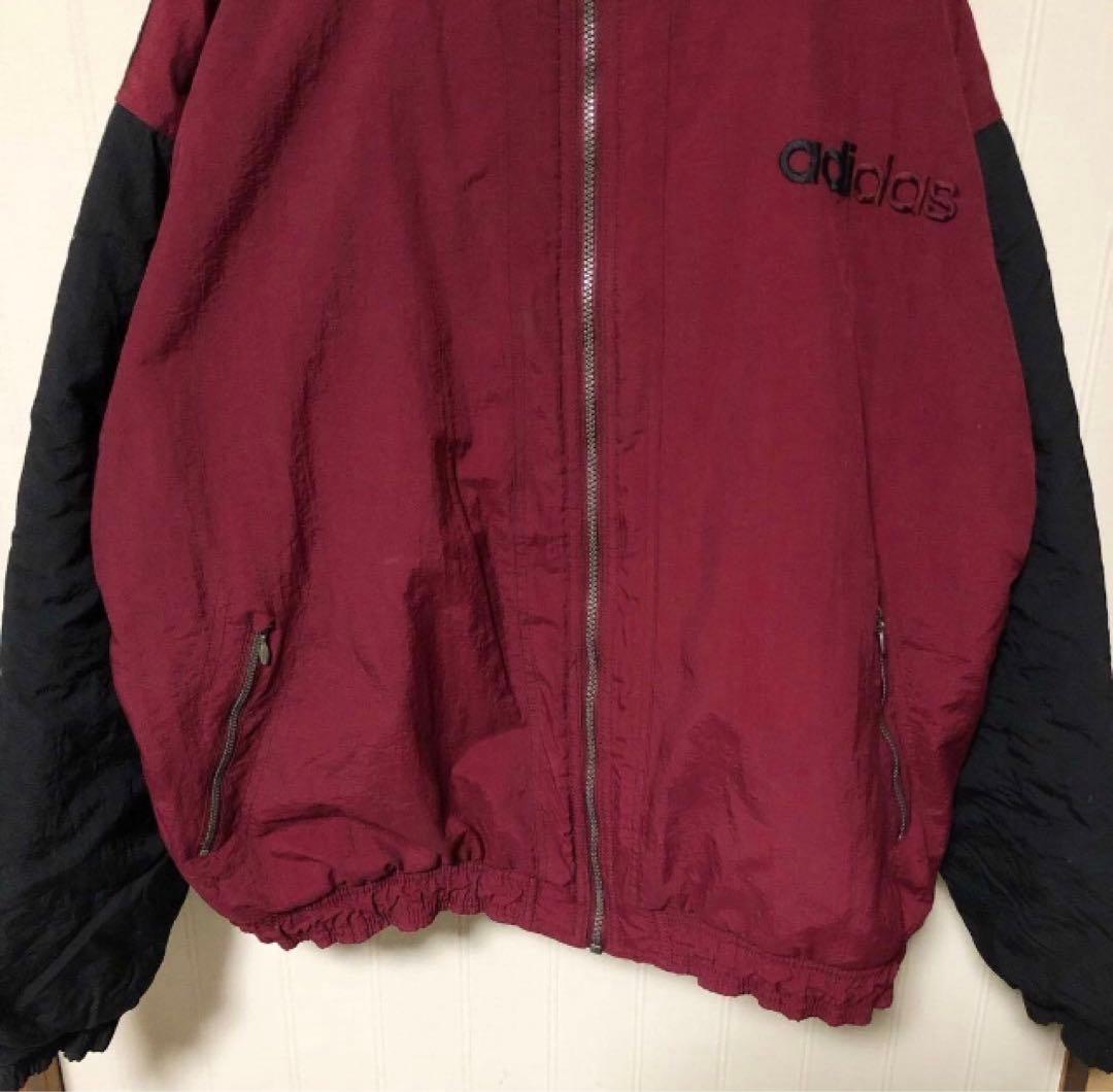 80s adidas スイッチング バイカラー ナイロンジャケット サイズL