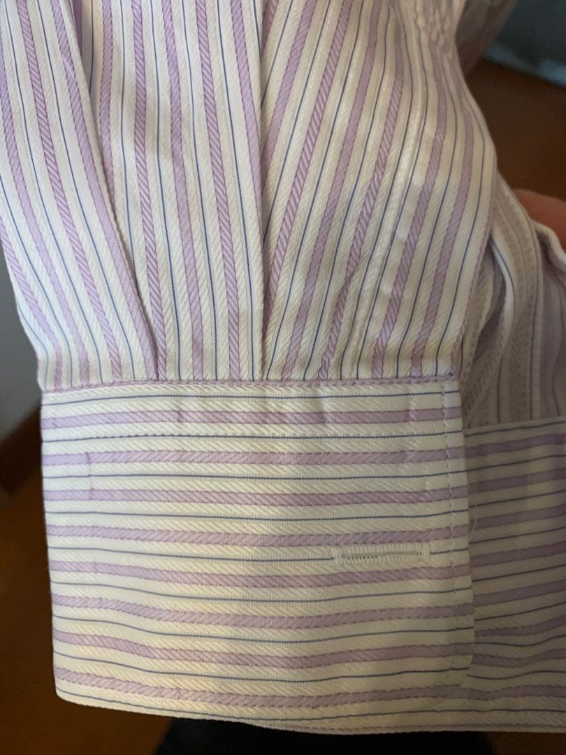 COMME des GARCONS 長袖シャツ M 薄紫ストライプ