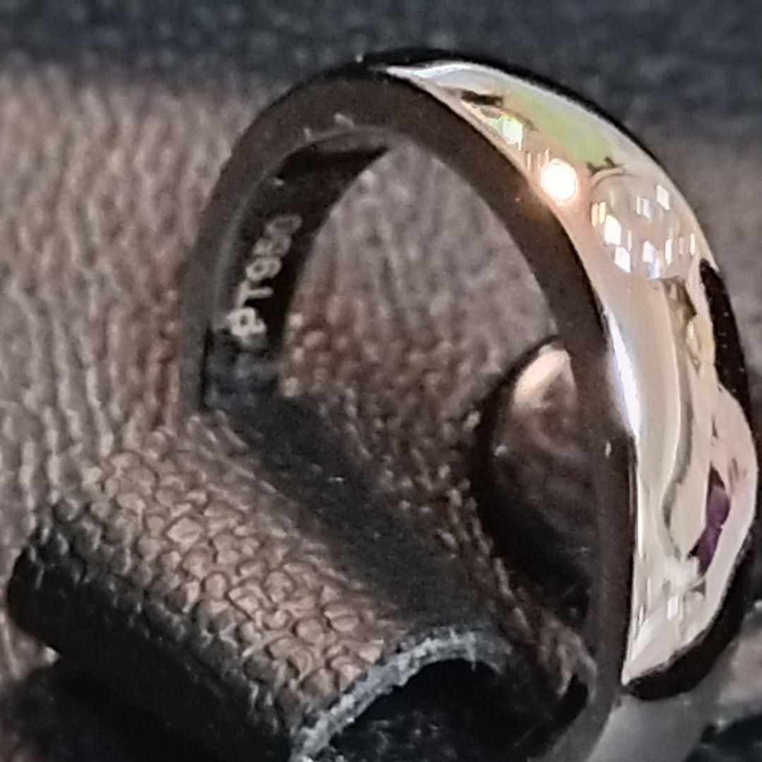 シンプルプラチナリング ダイヤモンド風ストーン