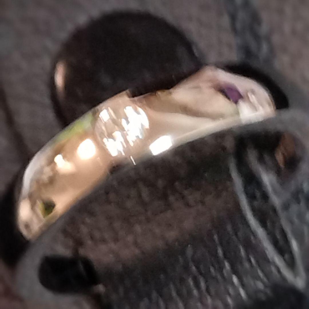 シンプルプラチナリング ダイヤモンド風ストーン