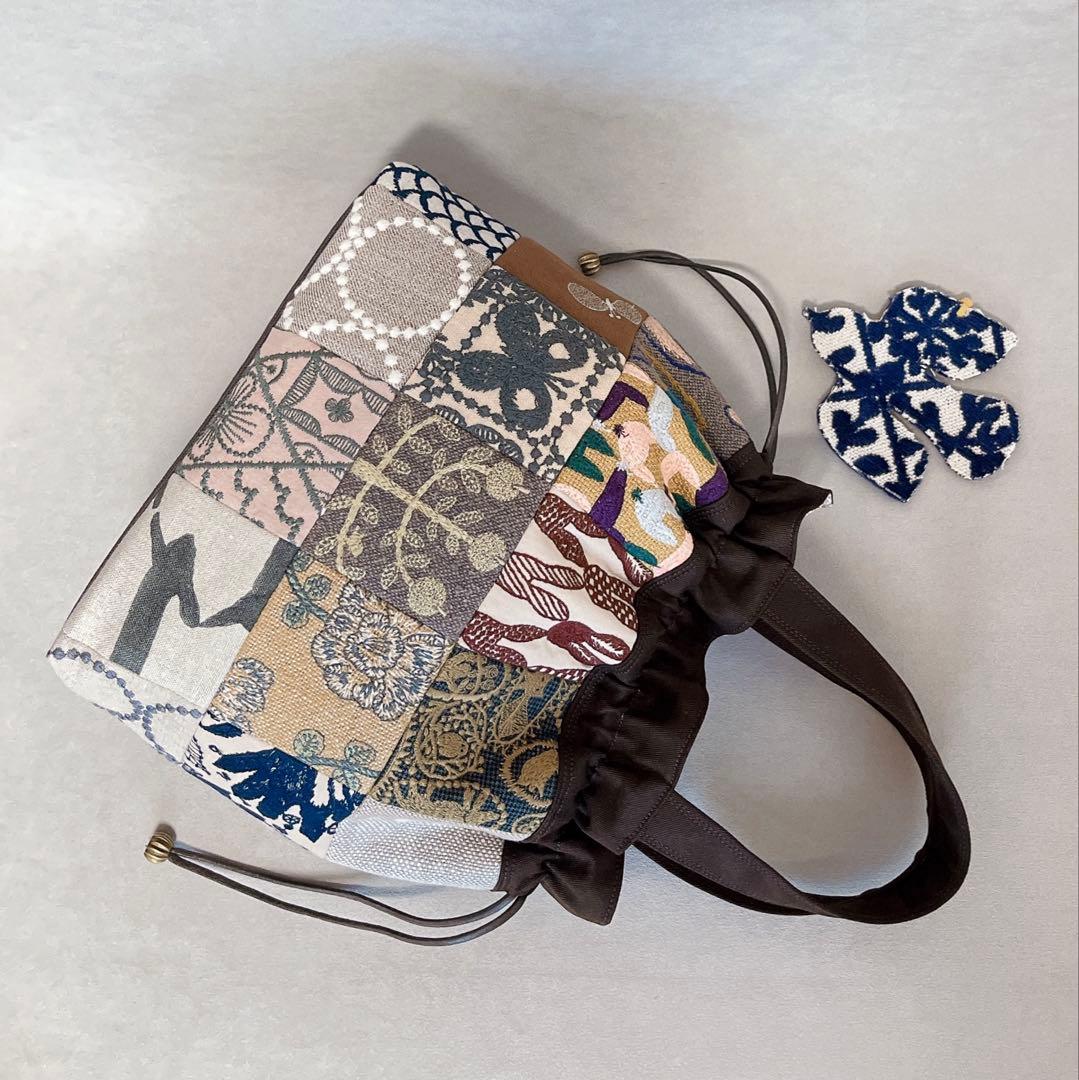 ハンドメイド　ミナペルホネン　巾着トート⑅︎◡̈︎* 15ピースパッチ