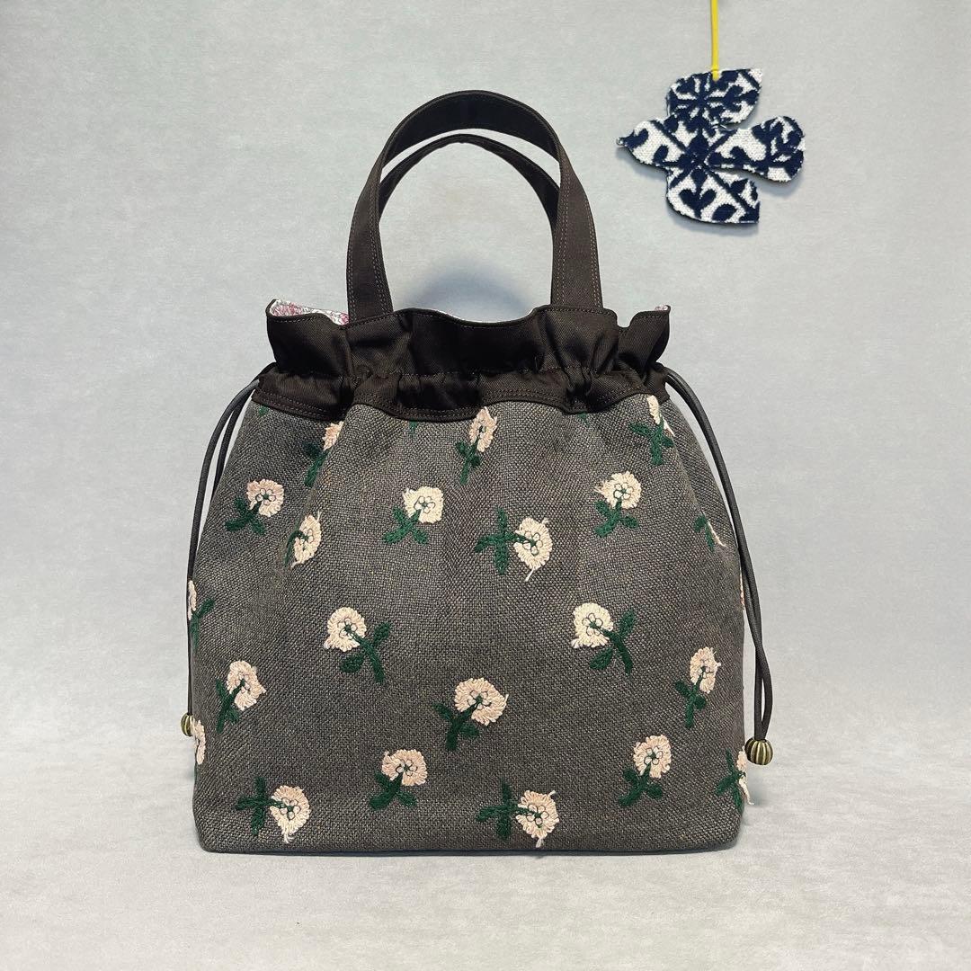 ハンドメイド　ミナペルホネン　巾着トート⑅︎◡̈︎* 15ピースパッチ