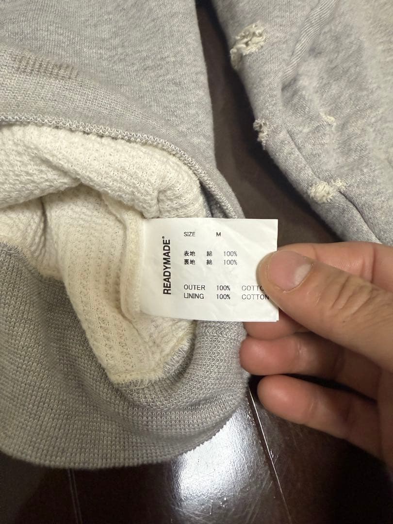 トップス READYMADE DOUBLE FACE HOODIE /GRAY M