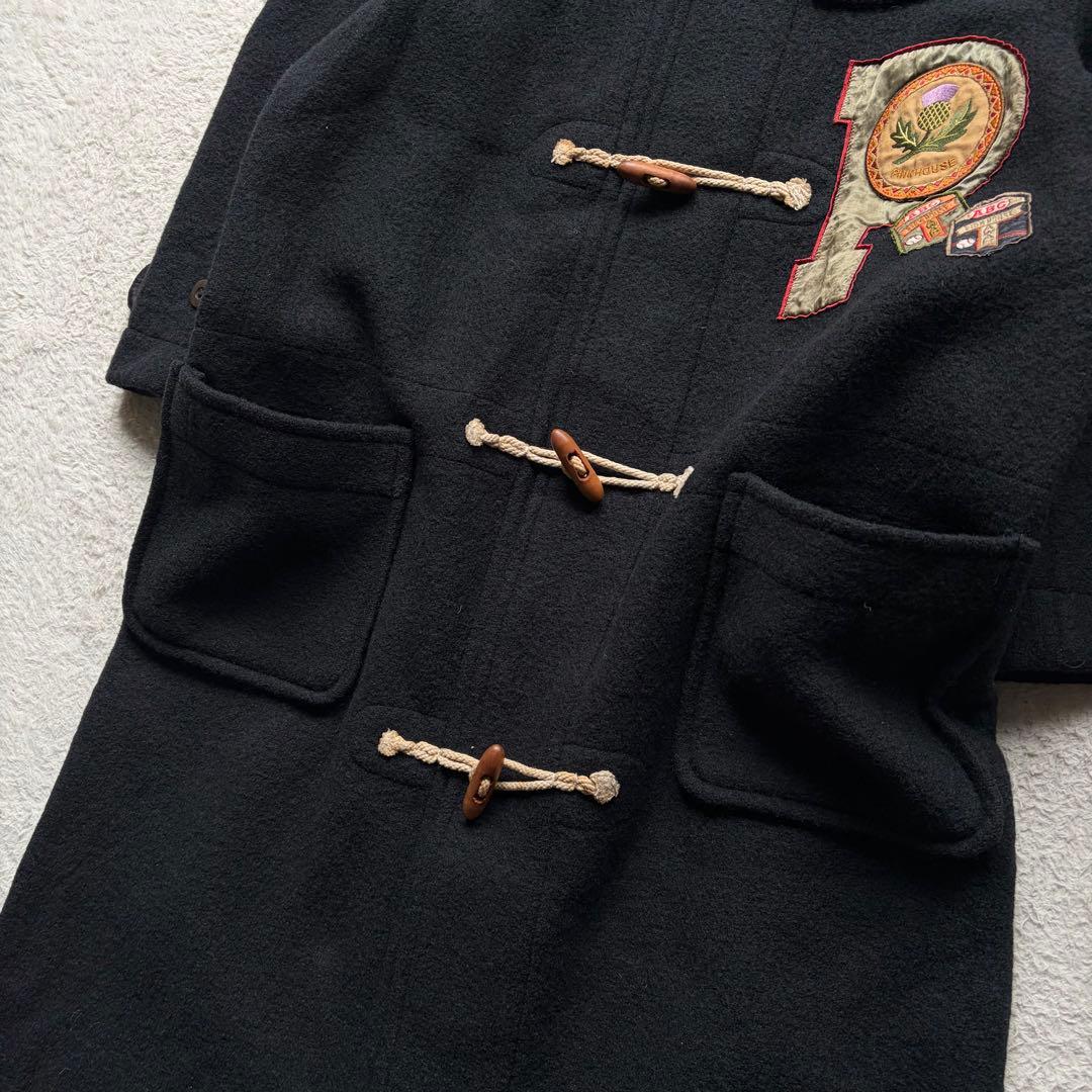 【極美品】ピンクハウス ダッフルコート ロング丈 ロゴワッペン トグル ブラック