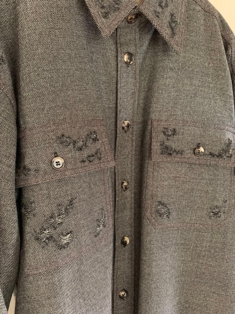 MARNI ダメージ加工シャツ グレー