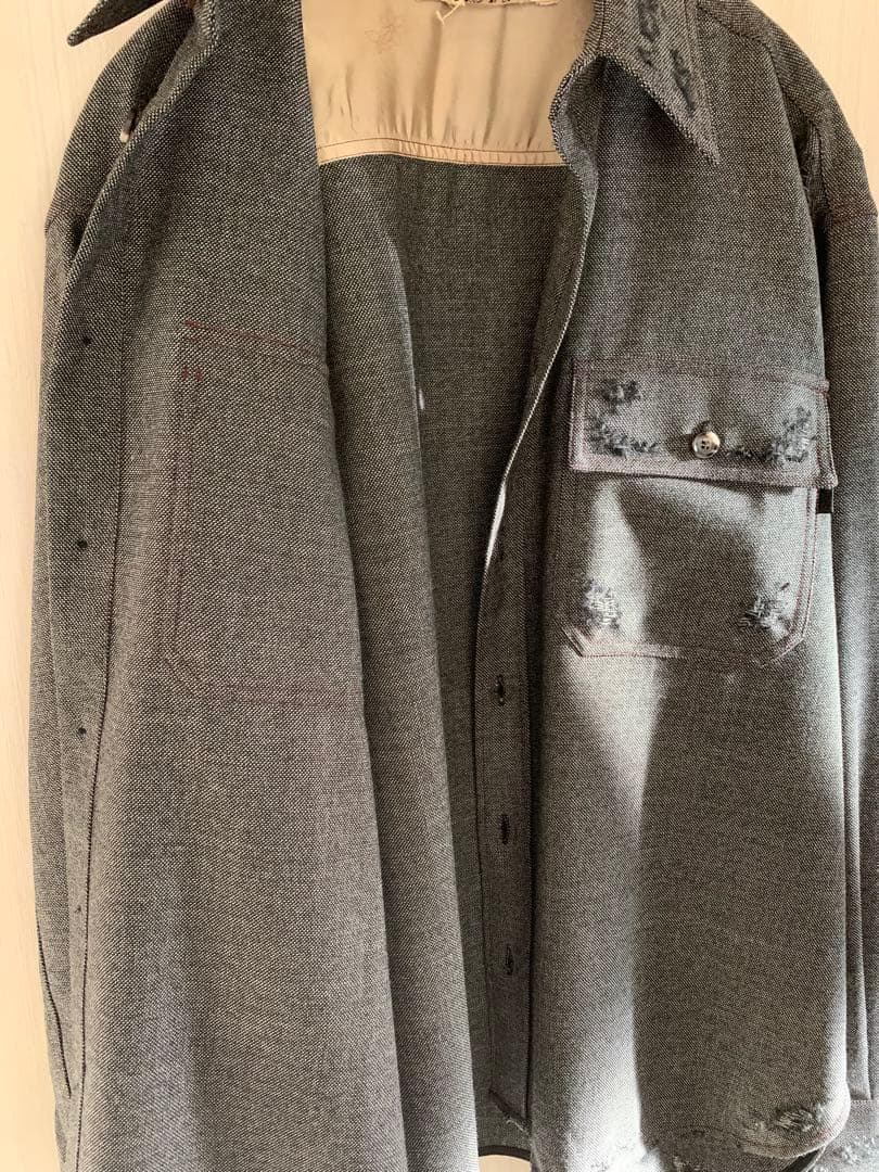 MARNI ダメージ加工シャツ グレー