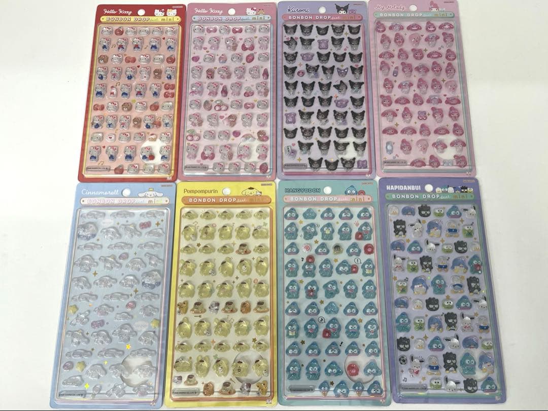 【正規品】サンリオ　ボンボンドロップシールミニ　8種コンプリート