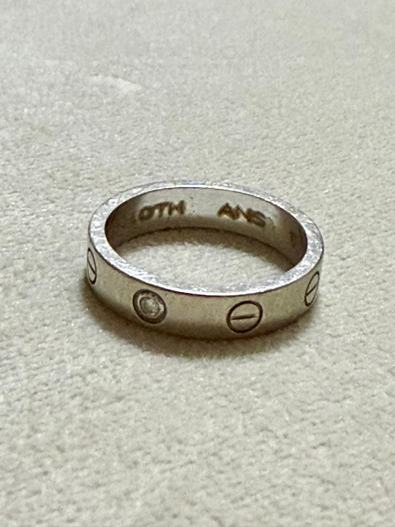 カルティエ ラブリング K18WG ダイヤモンド 1P リングサイズ50