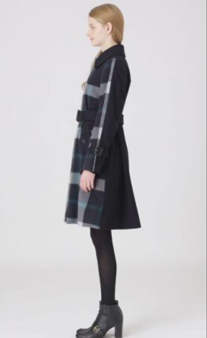 ブルーレーベル・クレストブリッジ クレストブリッジチェックショートビーバーコート