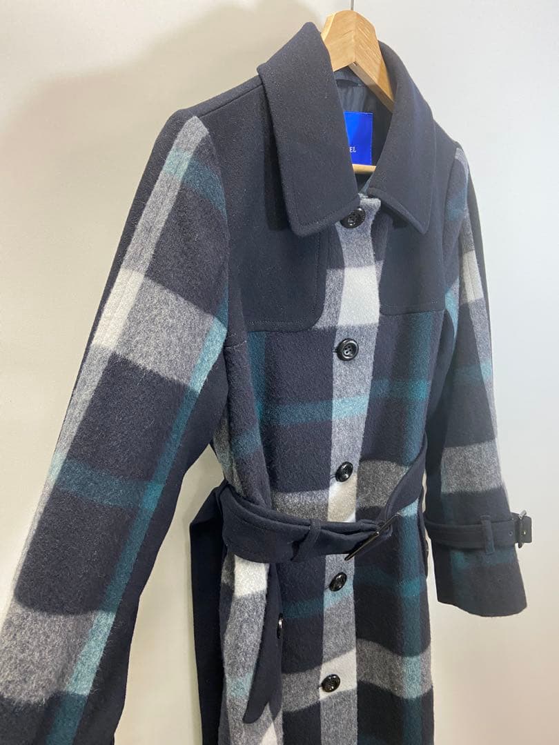 ブルーレーベル・クレストブリッジ クレストブリッジチェックショートビーバーコート